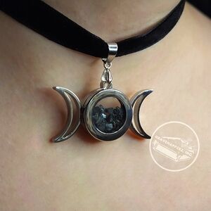 Handmade Divine Defense Hecate Black Tourmaline Goddess Choker [V] Velve…